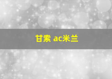 甘索 ac米兰